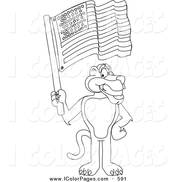 600x620 Waving American Flag Coloring Page