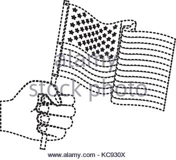 352x320 Hand Holding United States Waving Flag Gradient Color Silhouette
