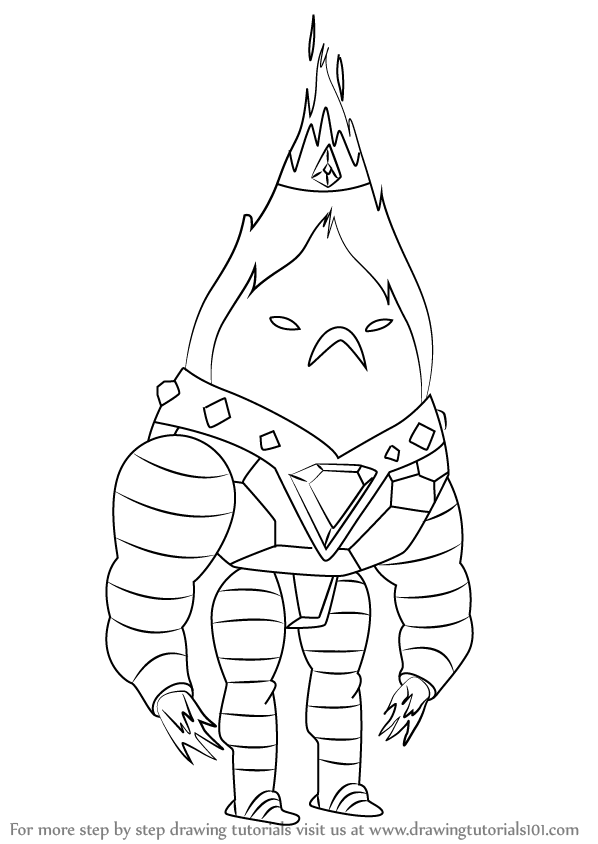 598x844 Learn How To Draw Flame King From Adventure Time (Adventure Time