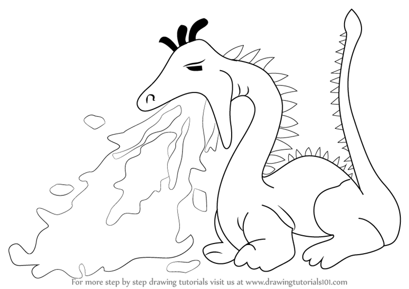 800x565 Learn How To Draw A Fire Breathing Dragon For Kids (Dragons) Step