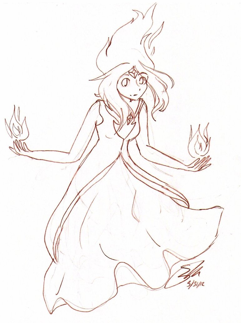 772x1034 Flame Princess Sketch By Black Pumpkins