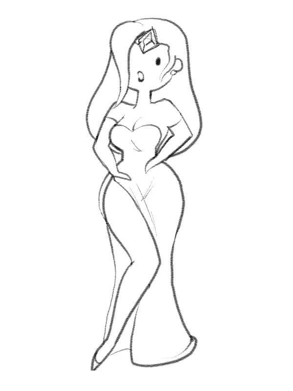 600x800 Flame Princess As Jessica Rabbit Sketch By Atomictiki