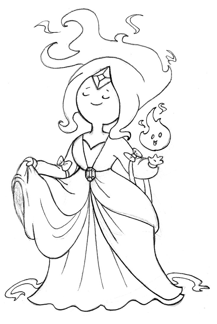 733x1090 Finn Flame Princess Line Art