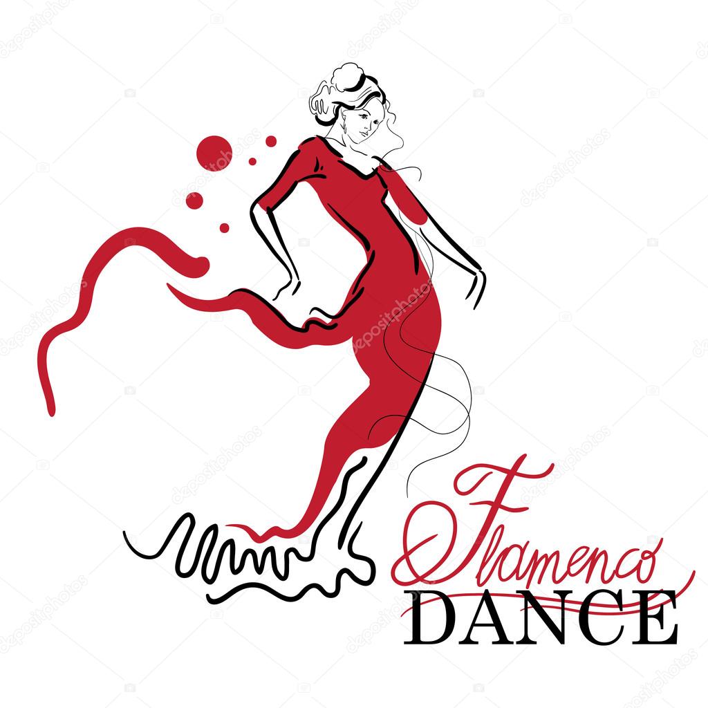 1024x1024 Flamenco Dance Vector Sketches. Stock Vector Ring Ring