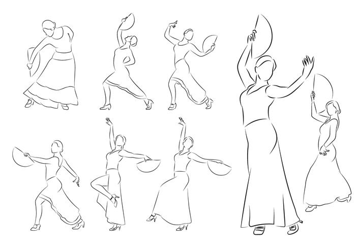 700x490 Flamenco Dancer Vectors
