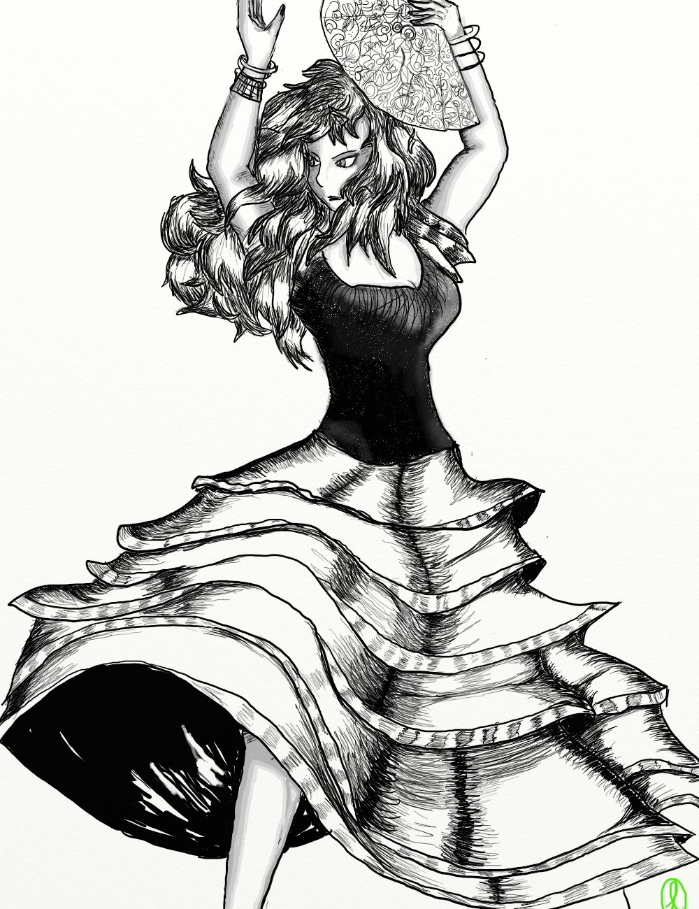 1000x1300 Danseuse De Flamenco By Lizzeldach