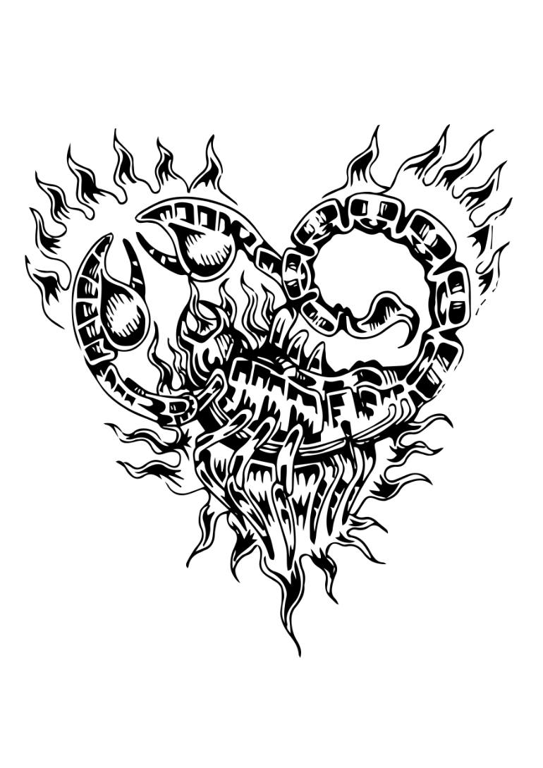 770x1089 Saatchi Art Scorpion In Flames Drawing By Gemma Hebden