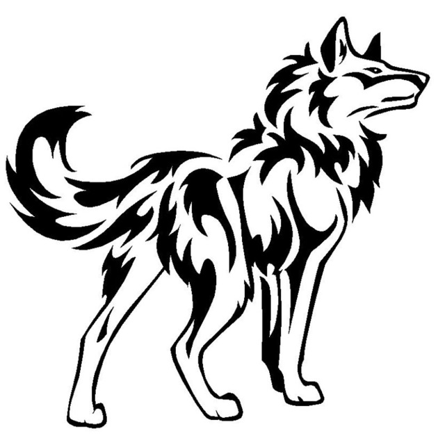 640x640 1615.7cm Wolf With Flame Cool Car Sticker Fansy Vinyl Reflective