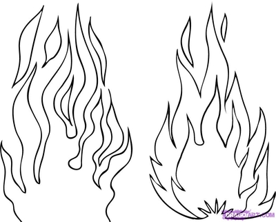 400x322 Burning Flame Coloring Page Image Clipart Images