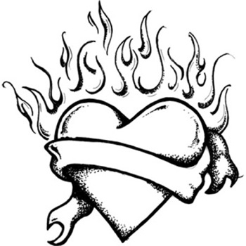 350x350 Drawings Of Flaming Hearts Info