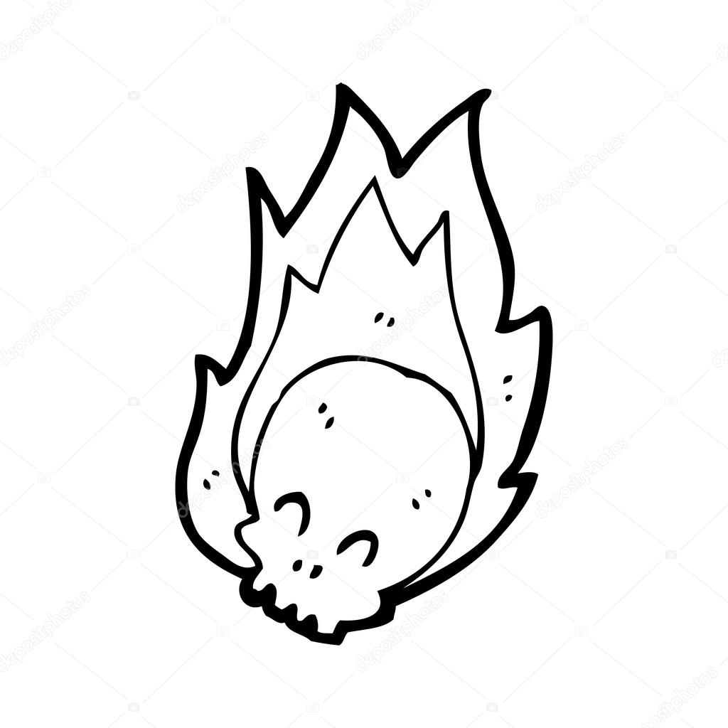 1024x1024 Flaming Skull Cartoon Stock Vector Lineartestpilot