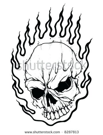 Flaming Skulls Drawing at GetDrawings | Free download