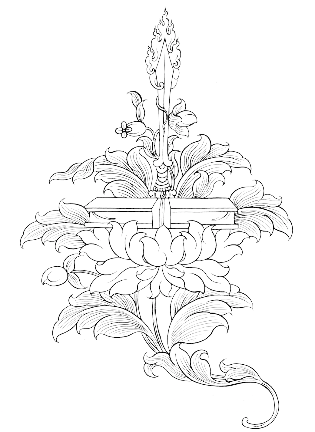 1040x1424 Manjushri (Boddhisatva Of Wisdom Holds Lotus That Supports