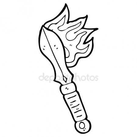 450x450 Flaming Sword Stock Vector Lineartestpilot
