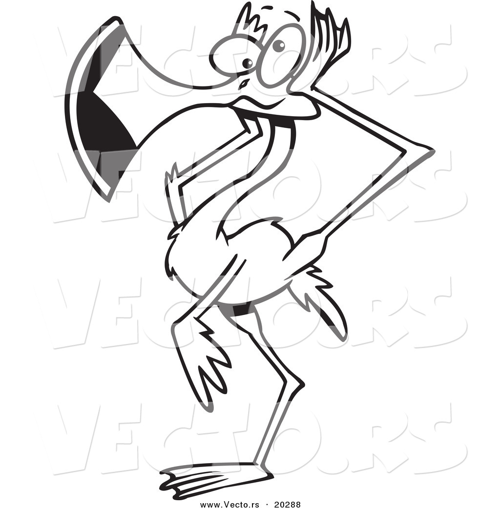 1024x1044 Vector Of A Cartoon Flamingo Covering His Ears