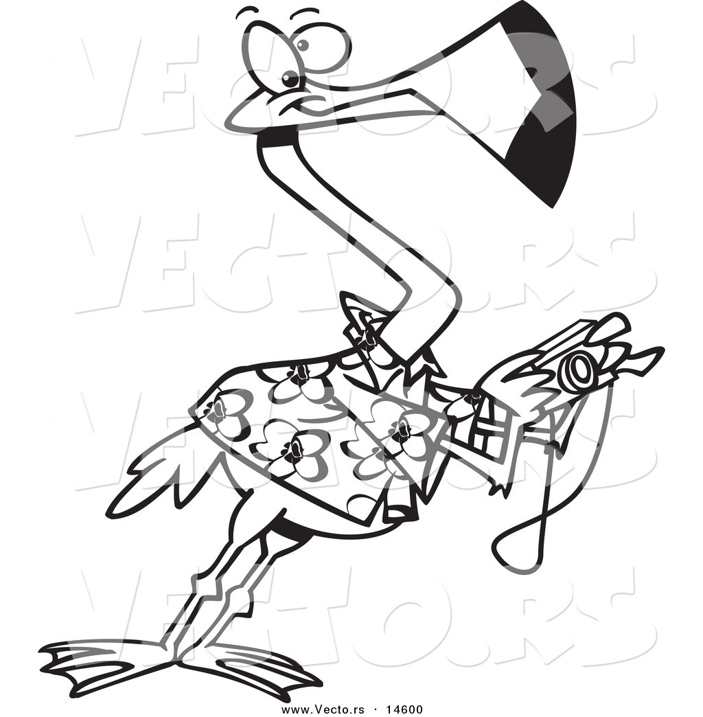 1024x1044 Vector Of A Cartoon Tourist Flamingo Taking Pictures