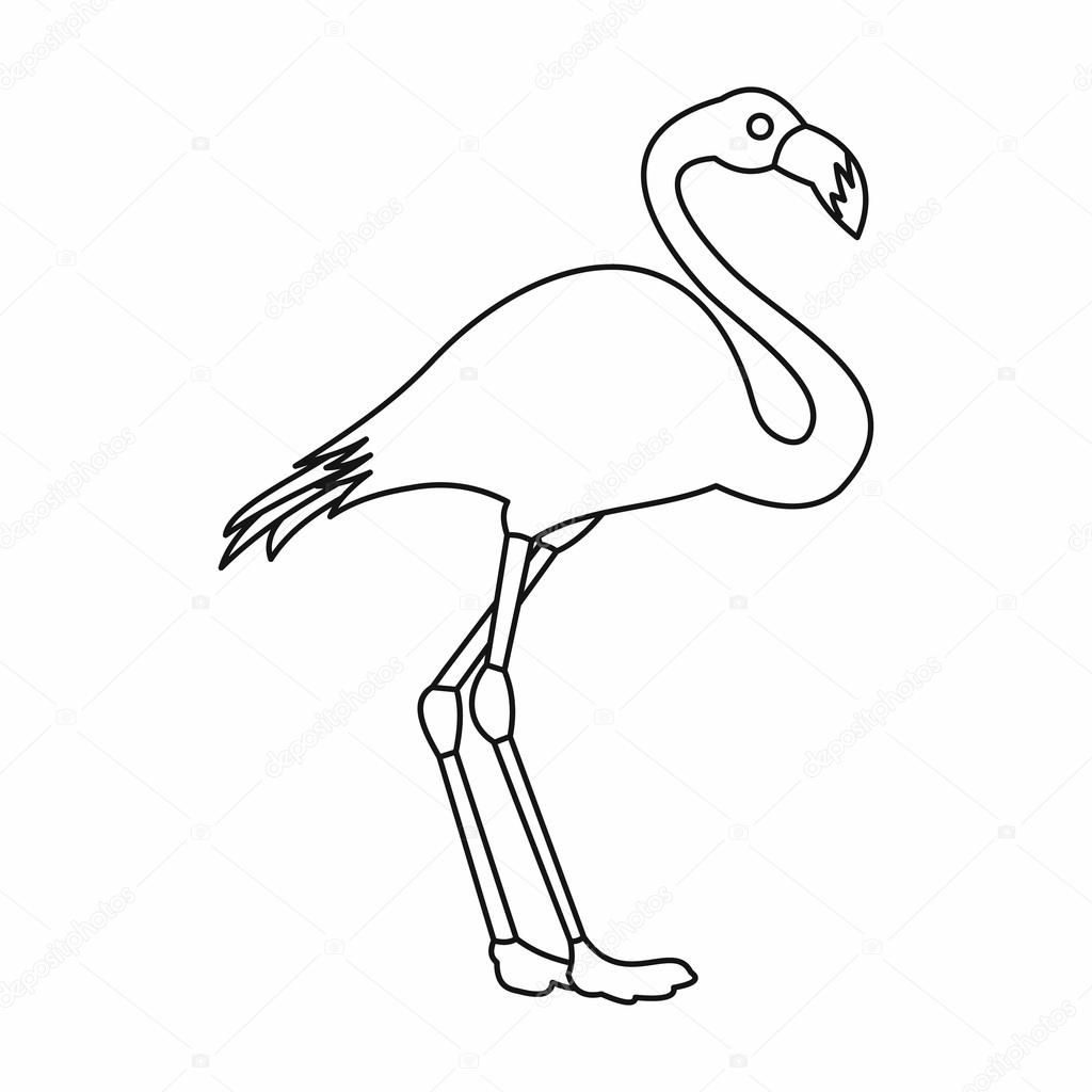 1024x1024 Flamingo Icon, Outline Style Stock Vector Ylivdesign