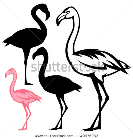 450x470 Flamingo Bird Vector Outline Clipart Panda