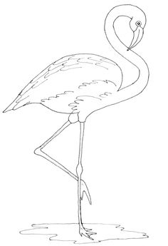 236x345 Template For Pink Flamingo Drawing