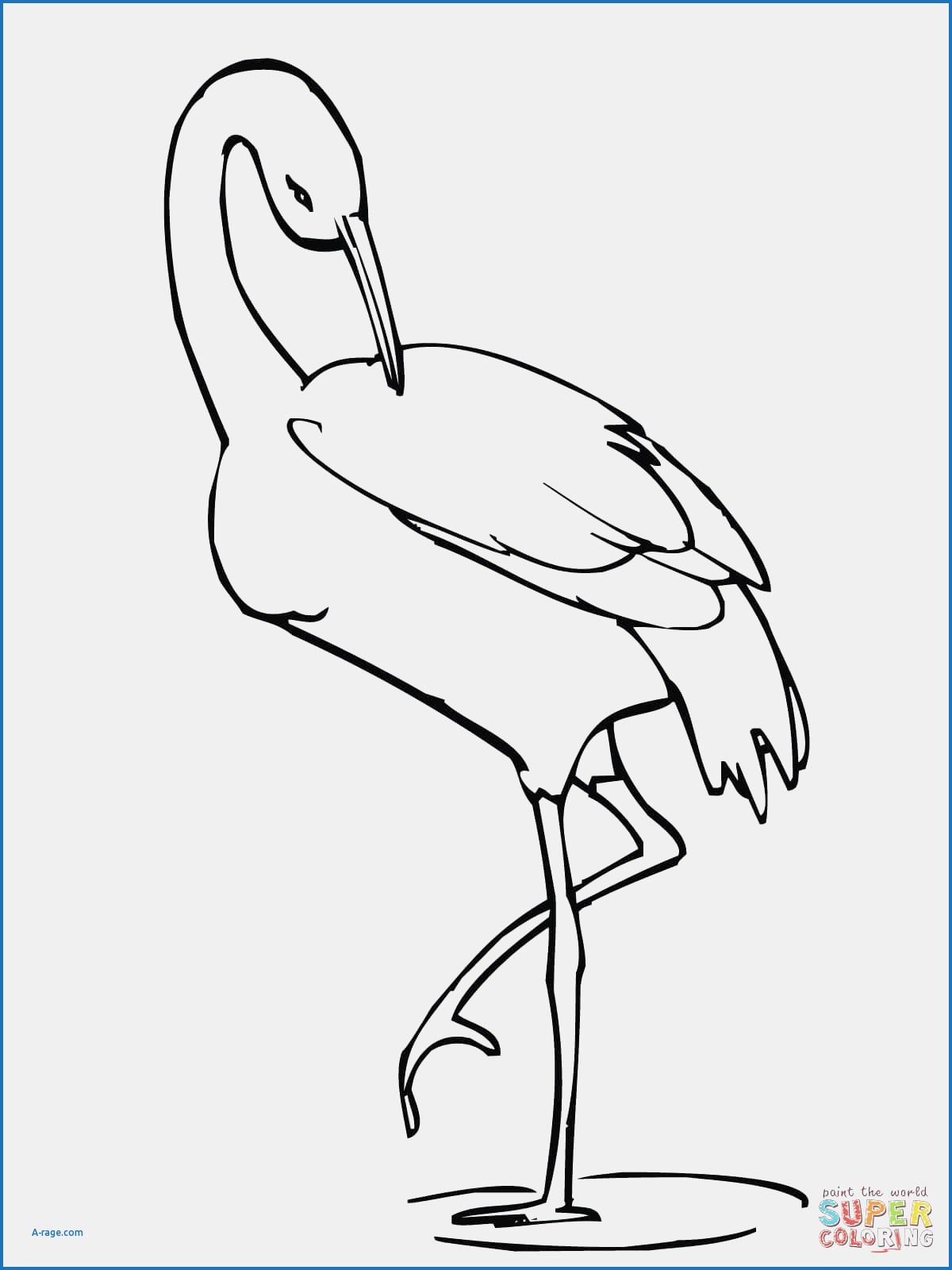 1200x1600 Flamingo Beak Template Unique Crane Stands On One Leg Coloring