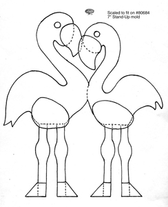 244x300 Free Flamingo Stand Up Mold Pattern Fusing Projects