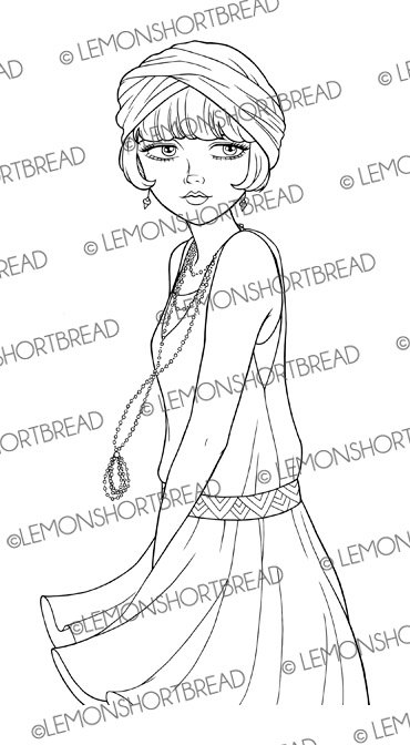 370x672 Digital Stamps Art Deco Flapper Girls Set Digi Download