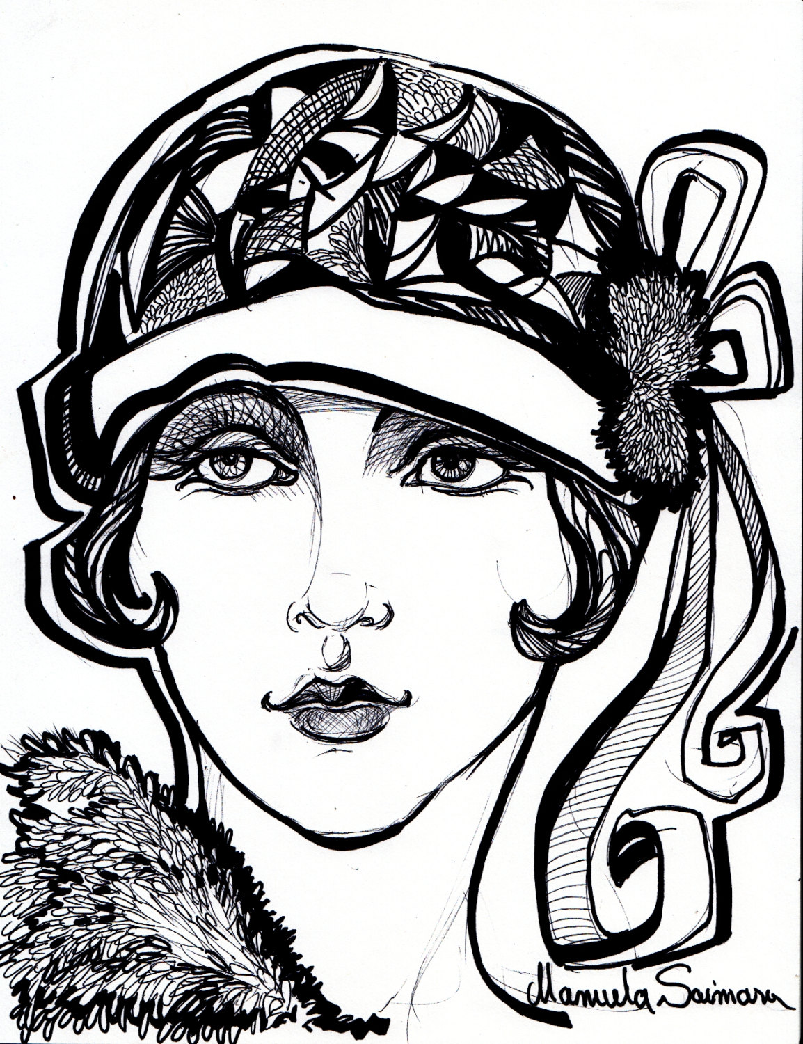 1154x1500 Flapper Girl Art Deco Print Downton Abbey Style 1920s Art