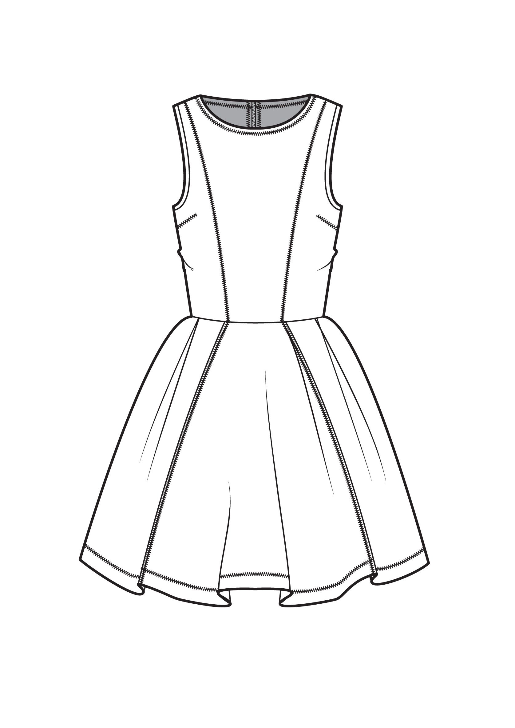 1675x2366 Fit And Flare Dress Fashion Flat Drawings