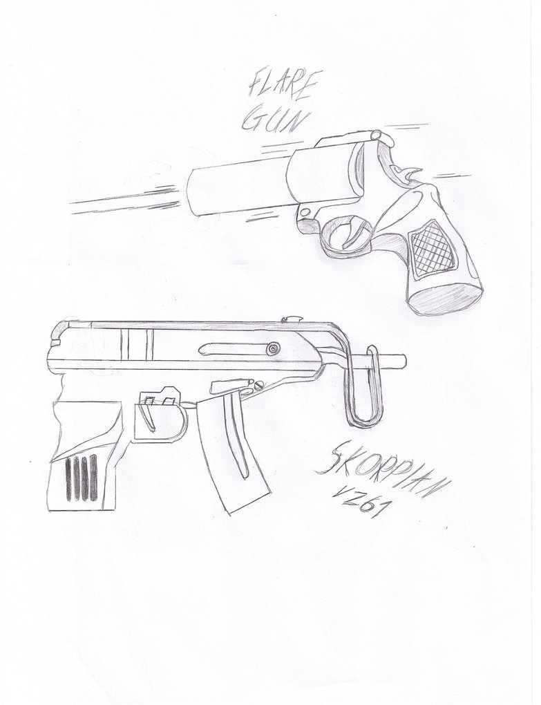 783x1020 Flare Gun + Skorpian Sketch By Sniperz42