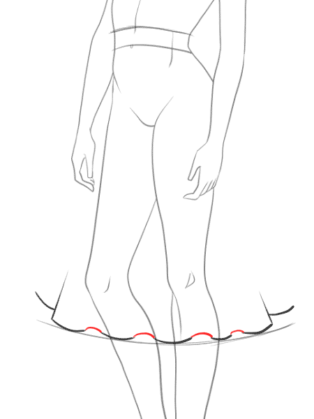 450x600 How To Draw A Flare Full Skirt Step By Step Tutorial 5 Fashion