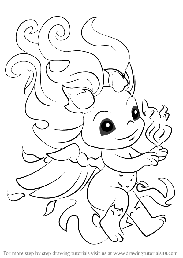 598x844 Learn How To Draw Flare From The Zelfs (The Zelfs) Step By Step