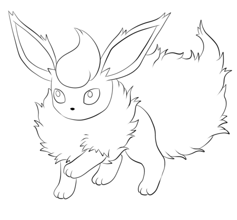 480x447 Flareon Coloring Page Free Printable Coloring Pages