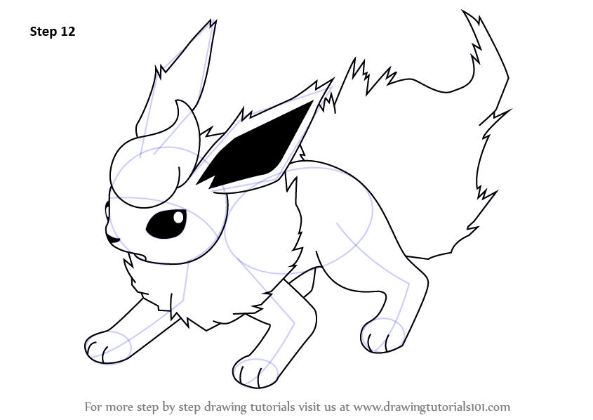 845x598 Learn How To Draw Flareon From Pokemon (Pokemon) Step By Step