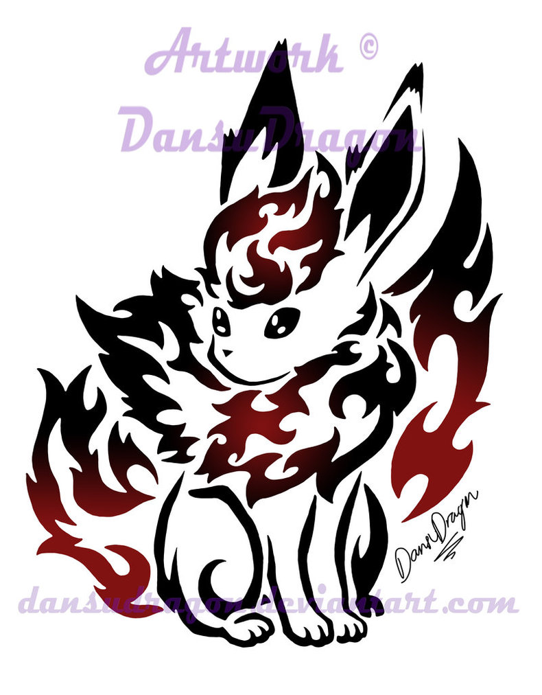 790x1012 Tribal Sitting Flareon Commission By Dansudragon