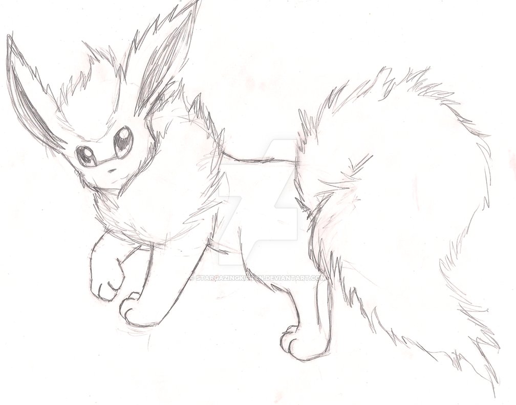 1008x792 Wild Flareon Sketch By Stargazingkitten