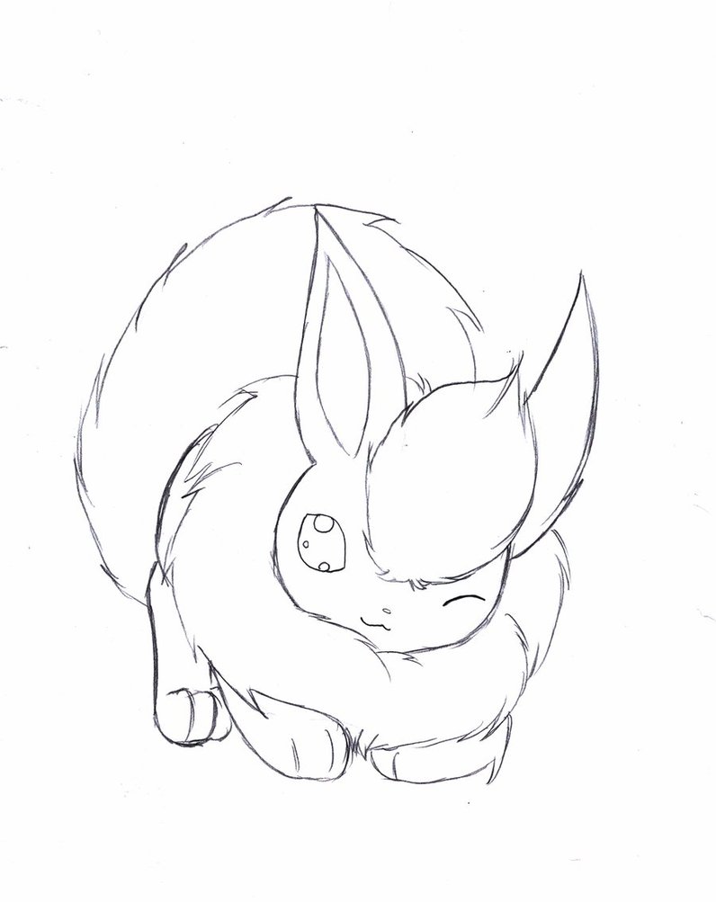 796x1003 Flareon Lineart By Beelzezlover