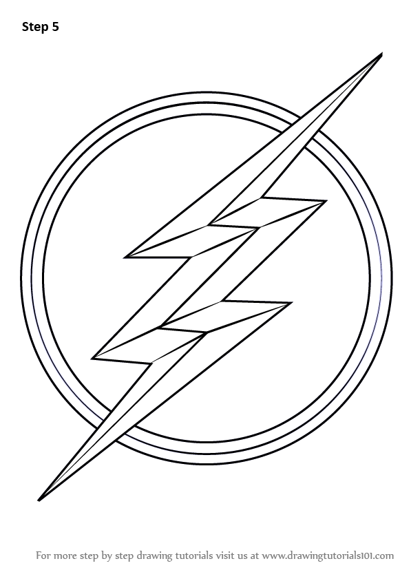597x844 Learn How To Draw The Flash Symbol (The Flash) Step By Step