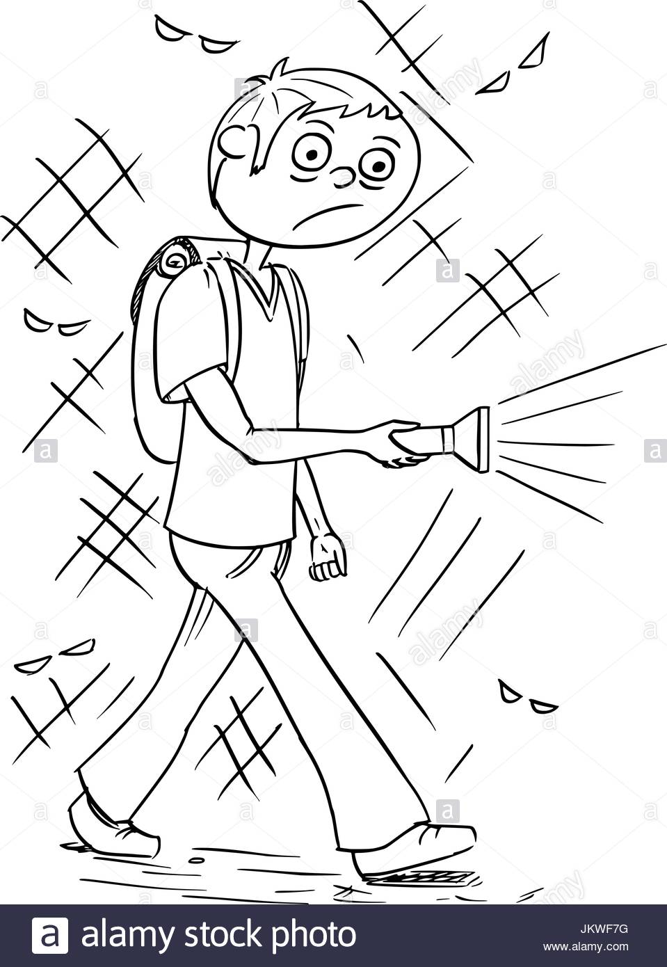 959x1390 Hand Drawing Cartoon Vector Illustration Of Scary Boy Or Young Man