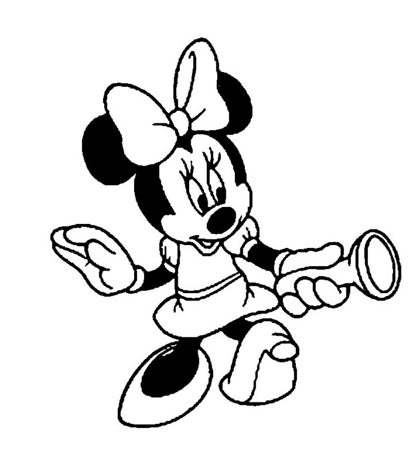 819x936 Minnie Holding A Flashlight Coloring Page Cartoon Pages