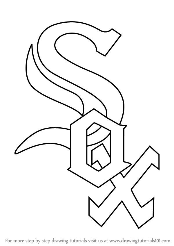 600x846 Learn How To Draw Chicago White Sox Logo (Mlb) Step By Step