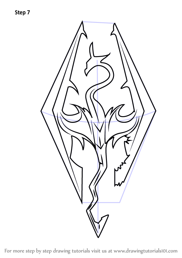 599x846 Learn How To Draw Skyrim Logo (The Elder Scrolls V Skyrim) Step