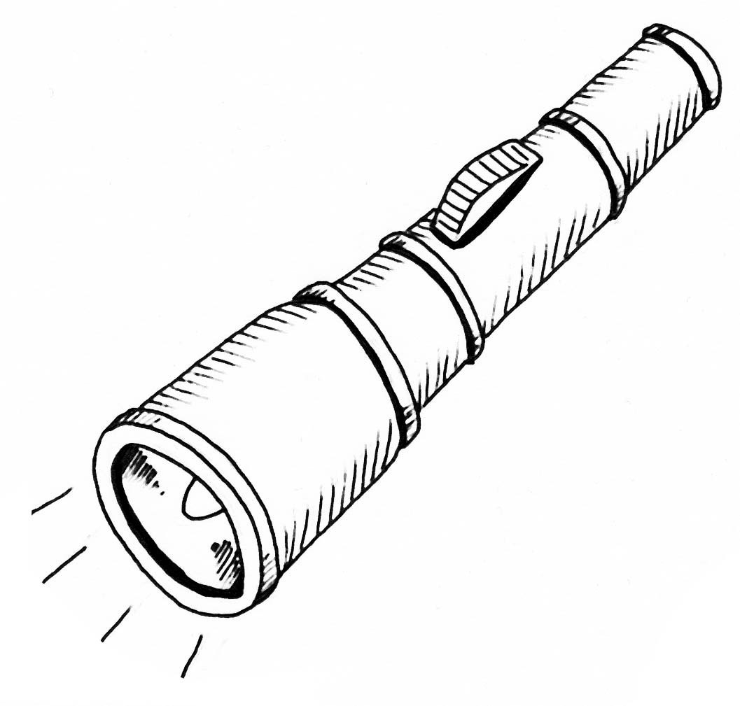 1057x1009 Flashlight Clipart Black And White