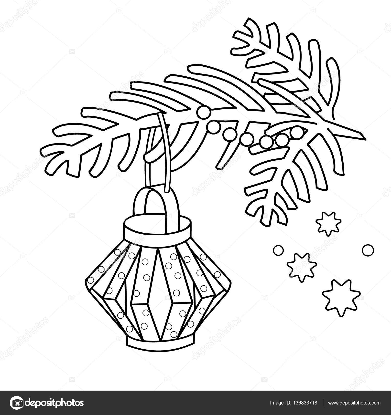 1600x1700 Coloring Page Outline Of Christmas Decoration. Paper Flashlight
