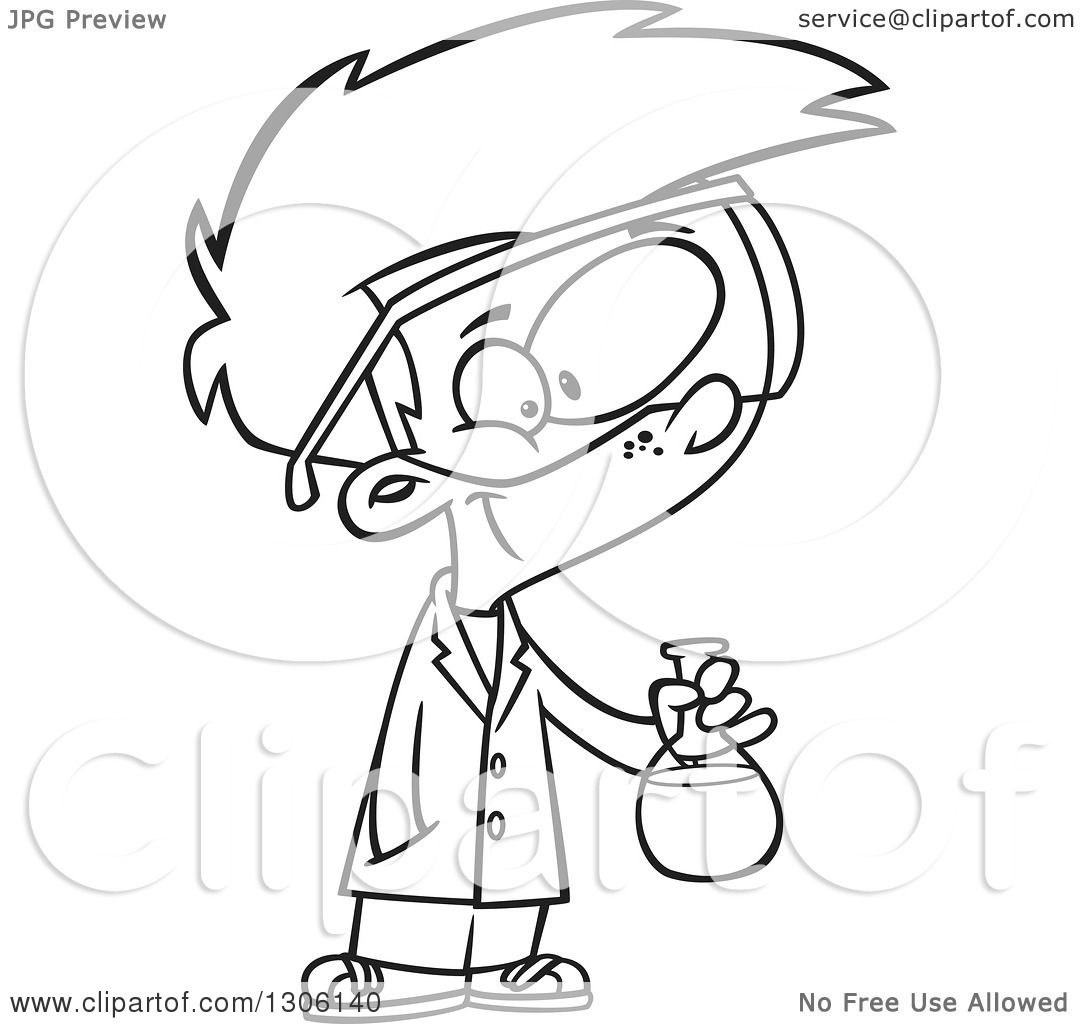 1080x1024 Lineart Clipart Of Cartoon Blacknd White Smart Boy Holding