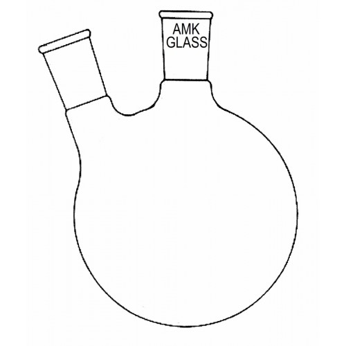 500x500 Round Bottom Flask, 2 Neck, Angled Joint