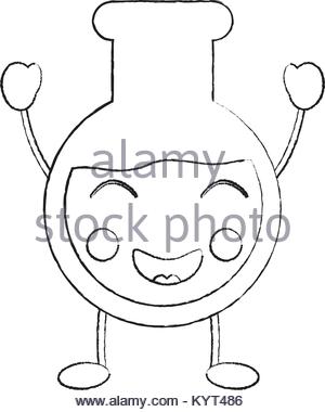 300x380 Sketch Flask Glassware Medicine Laboratory Stock Vector Art