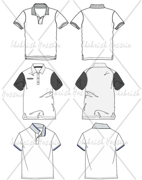 474x600 Men's Polo Shirt Fashion Flat Template Illustrator Stuff