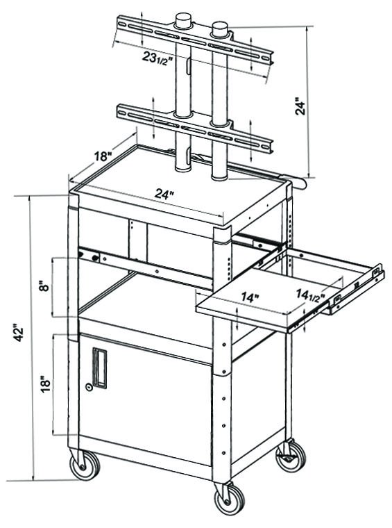 565x760 Fpcab4226e Flat Panel Tv Cart