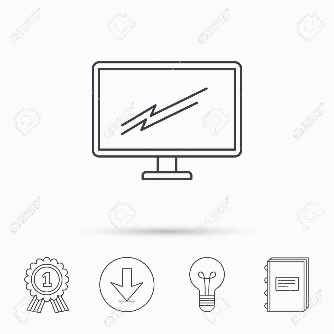 1300x1300 Pc Monitor Icon. Led Tv Sign. Widescreen Display Symbol. Download