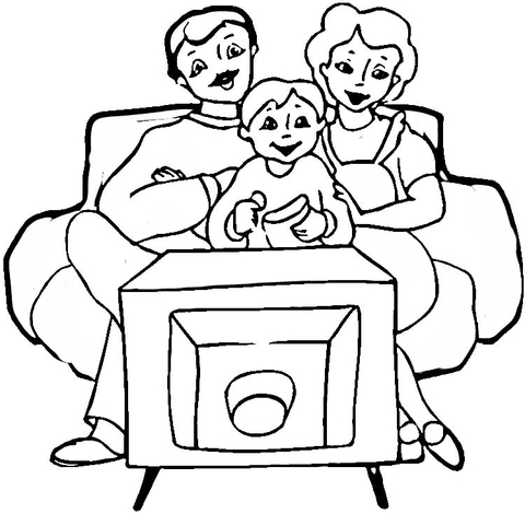 480x470 Tv Family Coloring Page Tv Show Coloring Pages